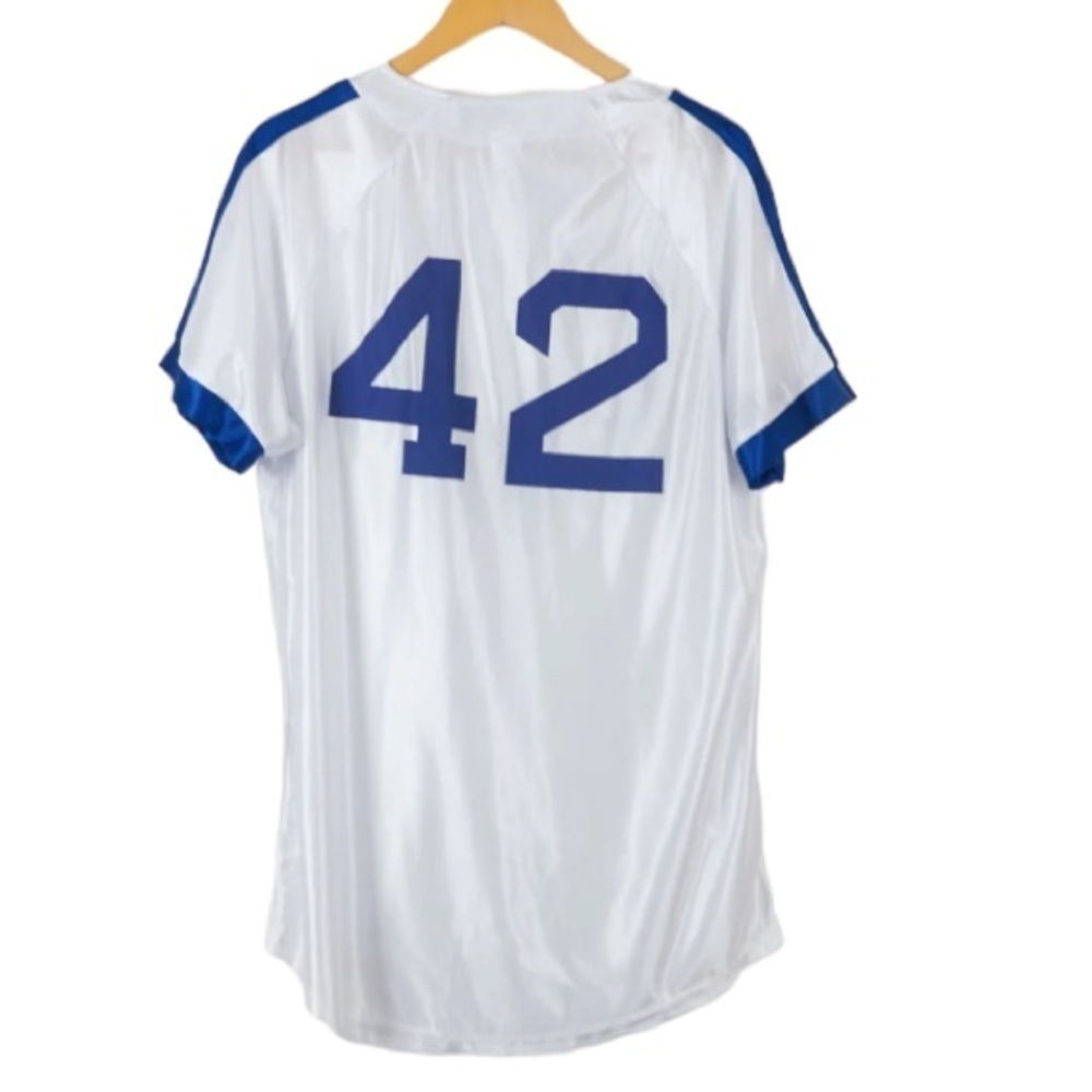 Vintage Dodgers Jersey #42 Jackie Robinson Zip Up BOA Jersey - Picture 2 of 13